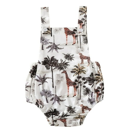 Sunisery Newborn Infant Baby Boy Girl Palm Tree Print Sleeveless Backless Short Jumpsuit Brown 0-6 Months
Sunisery Newborn Infant Baby Boy Girl Palm Tree Print Sleeveless Backless Short Jumpsuit Brown 0-6 Months