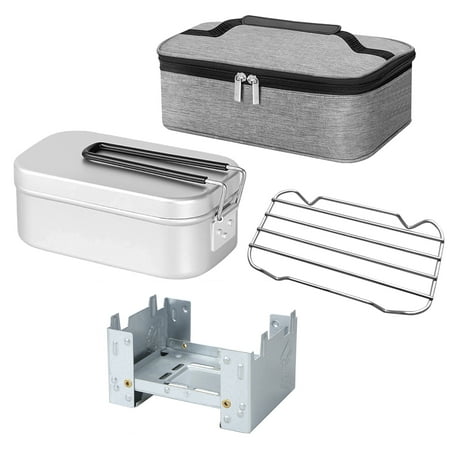 Eccomum 800ml Lunch Box Mini Folding Steaming Rack Combo Set