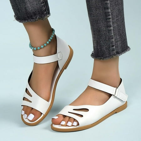 Kukoosong Sandals Women Womens Summer Comfortable Solid Color Flat Casual Sandbeach Sandals Flat Summer Beach Sandals White 39
Kukoosong Sandals Women Womens Summer Comfortable Solid Color Flat Casual Sandbeach Sandals Flat Summer Beach Sandals White 39