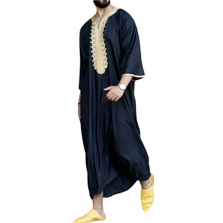 Douhoow Men Long Robe Vintage Patchwork Collarless Three Quarter Sleeve Grown Kaftan Shirt M-4XL
Douhoow Men Long Robe Vintage Patchwork Collarless Three Quarter Sleeve Grown Kaftan Shirt M-4XL