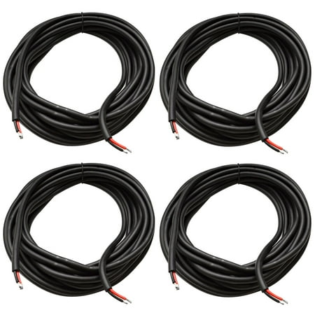 Seismic Audio (4) 25' Raw Wire HOME PA/DJ SPEAKER CABLE Black - RW25FourPack