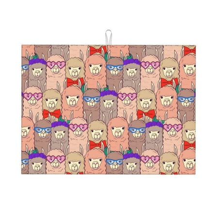 Dish Drying Mats for Kitchen Counter - Cute Lamas 18x24in Dish Drying Pad Coffee Mat with Hanging Loop Super Absorbent Kitchen Counter Mat Coffee Bar Accessories
Dish Drying Mats for Kitchen Counter - Cute Lamas 18x24in Dish Drying Pad Coffee Mat with Hanging Loop Super Absorbent Kitchen Counter Mat Coffee Bar Accessories