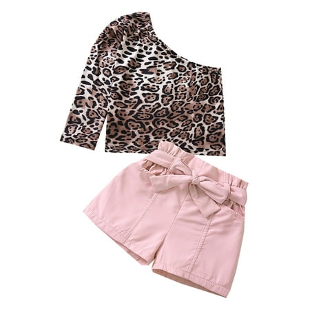 Canrulo Autumn Kids Baby Girls 2Pcs Clothes Leopard Print Long Sleeve One Shoulder Tops Bowknot Shorts Outfits Pink 3-4 Years
Canrulo Autumn Kids Baby Girls 2Pcs Clothes Leopard Print Long Sleeve One Shoulder Tops Bowknot Shorts Outfits Pink 3-4 Years