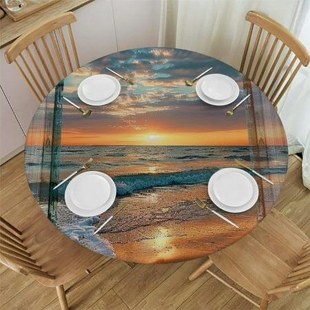 Orinice Sunset Ocean Round Table Cover Stain Resistant Washable Indoor Outdoor Tablecloth Kitchen Dining Wedding Parties Picnic Farmhouse 100% Polyester Fiber 38-42
Orinice Sunset Ocean Round Table Cover Stain Resistant Washable Indoor Outdoor Tablecloth Kitchen Dining Wedding Parties Picnic Farmhouse 100% Polyester Fiber 38-42