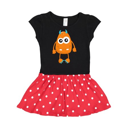 

Inktastic Cute Monster Little Monster Orange Monster Horns Gift Toddler Girl Dress