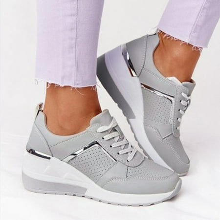 Cathalem Women Sneaker Ladies Summer Fashion Leather Lace Up Round Head Breathable Thick Sole Casual Sneaker Booties for Women Grey 7
Cathalem Women Sneaker Ladies Summer Fashion Leather Lace Up Round Head Breathable Thick Sole Casual Sneaker Booties for Women Grey 7
