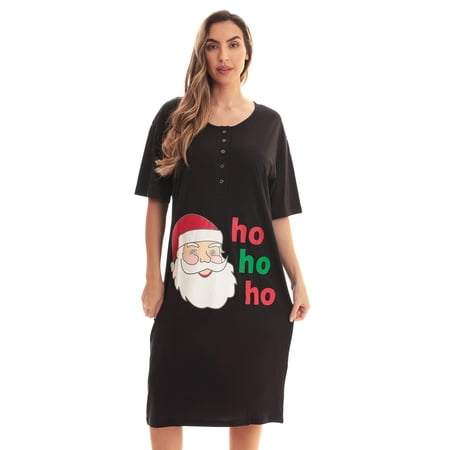 Just Love Short Sleeve Nightgown Sleep Dress for Women (Black - Ho Ho Ho Small)
Just Love Short Sleeve Nightgown Sleep Dress for Women (Black - Ho Ho Ho Small)