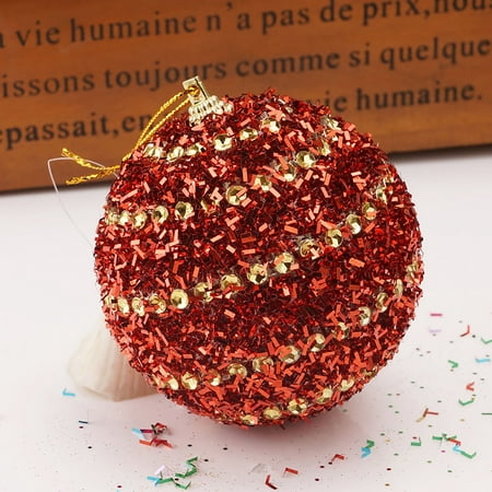 

loopsun Christmas Sticking Drill Glitter Baubles Ball Xmas Christmas Tree Ornament Pendant Christmas Decorations 8CM
