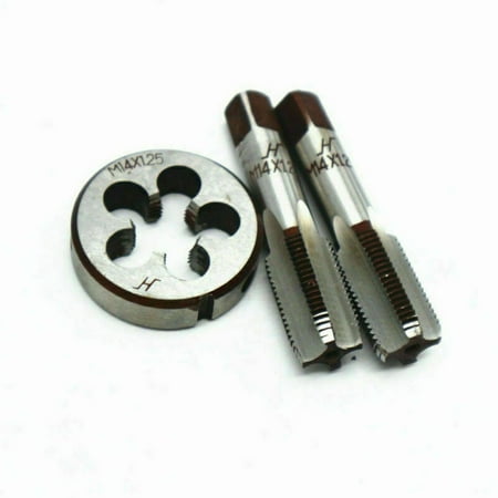 3pcs HSS M14X1.25mm Tap & M14X1.25mm Die Metric Thread