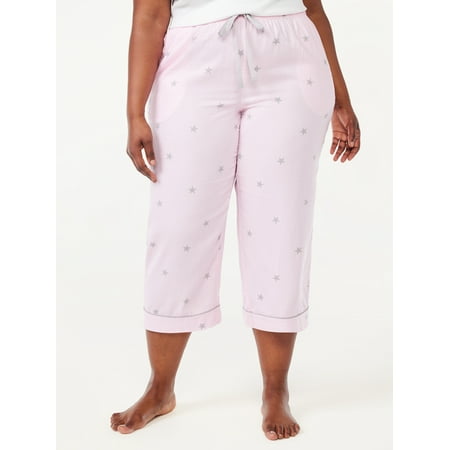 Joyspun Women s Woven Cropped Pajama Pants Sizes S to 3X
