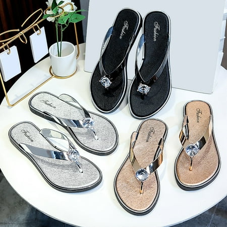 Aayomet Womens House Slippers 2023 Sandwiched Herringbone Women s Slippers With Diamond Rhinestone Beach Shoes Flat Bottom Silver 8
Aayomet Womens House Slippers 2023 Sandwiched Herringbone Women s Slippers With Diamond Rhinestone Beach Shoes Flat Bottom Silver 8