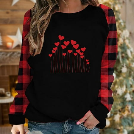 Juebong Sweatshirt for Women Valentine Day Printed Sweatshirt Crewneck Casual Lightweight Long Sleeve Pullover Sweater Top Black shirts for women M
Juebong Sweatshirt for Women Valentine Day Printed Sweatshirt Crewneck Casual Lightweight Long Sleeve Pullover Sweater Top Black shirts for women M