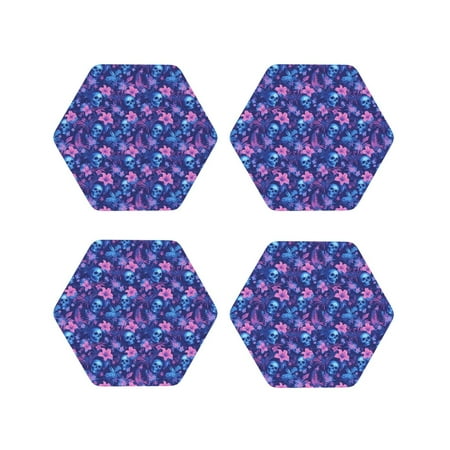 Tideii Blue Skull Leaf for Leather Coasters 4 Pieces Anti-fouling and Anti-scalding Decorative Coasters Suitable for Restaurants Kitchens Coffee Shops-Hexagon
Tideii Blue Skull Leaf for Leather Coasters 4 Pieces Anti-fouling and Anti-scalding Decorative Coasters Suitable for Restaurants Kitchens Coffee Shops-Hexagon