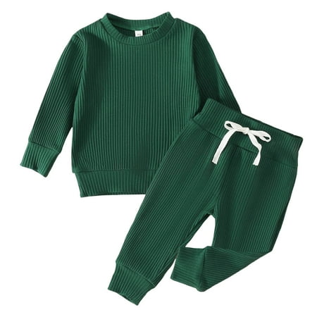 Toddler Girls Boys Winter Long Sleeve Ribbed Solid Color Tops Pants 2PCS Outfits Clothes Set
Toddler Girls Boys Winter Long Sleeve Ribbed Solid Color Tops Pants 2PCS Outfits Clothes Set