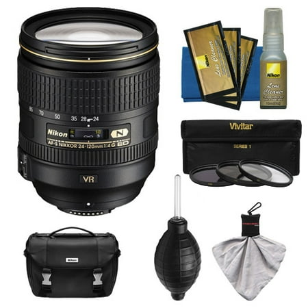 Nikon 24-120mm f\/4 G VR AF-S ED Zoom-Nikkor Lens with 3-Piece Filter Set + Case + Kit for D3200, D3300, D5300, D5500, D7100, D7200, D750, D810 Cameras