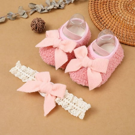 Baozhu Newborn Indoor Cotton Baby Shoes+Hairband Baptism Set Bow Infant Anti Slip Shoes Baby Girl Socks Floor Socks Spring Fall
Baozhu Newborn Indoor Cotton Baby Shoes+Hairband Baptism Set Bow Infant Anti Slip Shoes Baby Girl Socks Floor Socks Spring Fall