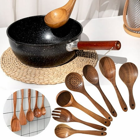 Milexda 7PCS Wooden Cooking Utensils Kitchen Utensil Natural Teak Wood Kitchen Utensils Tool Nonstick Hard Wooden Spatula And Wooden Spoons
Milexda 7PCS Wooden Cooking Utensils Kitchen Utensil Natural Teak Wood Kitchen Utensils Tool Nonstick Hard Wooden Spatula And Wooden Spoons