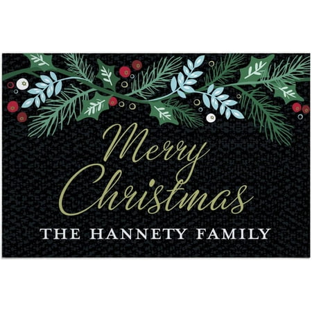 Merry Christmas Floral Holiday Doormat with Custom Family Name Printed on Black Rectangular Thick Non Slip Mat for Kitchen Hallway Deck or Porch 16 x 24 Inches
Merry Christmas Floral Holiday Doormat with Custom Family Name Printed on Black Rectangular Thick Non Slip Mat for Kitchen Hallway Deck or Porch 16 x 24 Inches