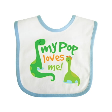 Inktastic My Pop Loves Me Dinosaur Gift Baby Boy Bib