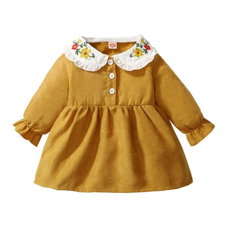12 Months Baby Girls Dress 18 Months Girl Long Sleeve Dress Doll Collar Toddler Girls Floral Dress Brown Dress
12 Months Baby Girls Dress 18 Months Girl Long Sleeve Dress Doll Collar Toddler Girls Floral Dress Brown Dress