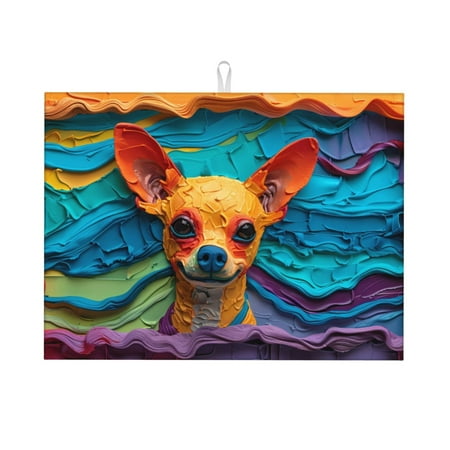 Zeuib Colorful Textured Chihuahua Dish Drainer Kitchen Counter Kitchen Drying Mat Heat Resistant Drainer Mats Easy to Clean Dish Rack Pad
Zeuib Colorful Textured Chihuahua Dish Drainer Kitchen Counter Kitchen Drying Mat Heat Resistant Drainer Mats Easy to Clean Dish Rack Pad