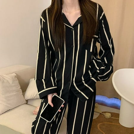CoCopeaunt Striped Sleepwear Korean Style Pajamas for Women Autumn Pyjamas 2 Piece Set Loungewear Casual Pijamas Brief Bedroom Suit
CoCopeaunt Striped Sleepwear Korean Style Pajamas for Women Autumn Pyjamas 2 Piece Set Loungewear Casual Pijamas Brief Bedroom Suit