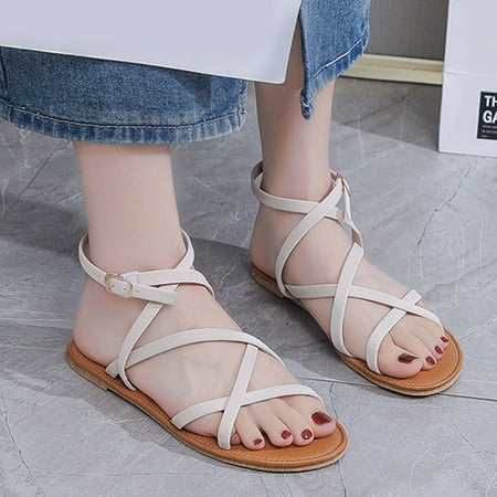 Sandals Fashion Summer Women Sandals Flat Cross Buckle Strap Roman Style Large Size Casual Beach
Sandals Fashion Summer Women Sandals Flat Cross Buckle Strap Roman Style Large Size Casual Beach