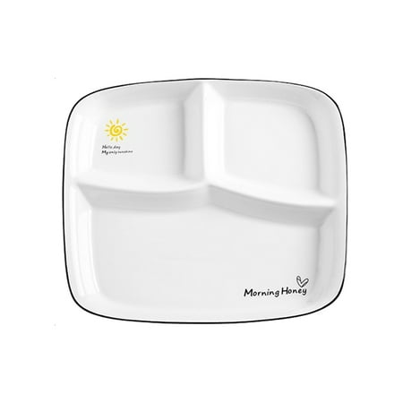 1pc Exquisite Plate Three-compartment Premium Ceramic Breakfast Plate (White)
