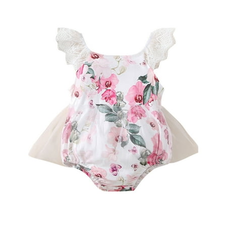 Calsunbaby Newborn Baby Girls Summer Casual Romper Lace Flying Sleeve Floral Playsuit with Mesh Clothes Red 12-18 Months
Calsunbaby Newborn Baby Girls Summer Casual Romper Lace Flying Sleeve Floral Playsuit with Mesh Clothes Red 12-18 Months