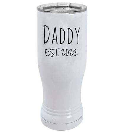 Daddy Est. 2022 Established 20 oz White Stainless Steel Double-Walled Insulated Pilsner Beer Coffee Mug with Clear Lid
Daddy Est. 2022 Established 20 oz White Stainless Steel Double-Walled Insulated Pilsner Beer Coffee Mug with Clear Lid