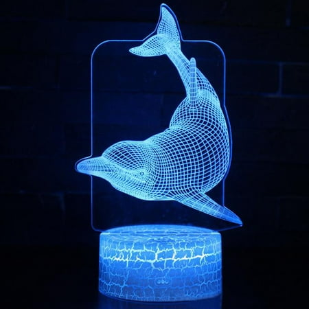 FOREVERE 3D Desk Lamp Blue Dolphin LED Table Night Light 7 Colors Illusion Festival Decor
FOREVERE 3D Desk Lamp Blue Dolphin LED Table Night Light 7 Colors Illusion Festival Decor