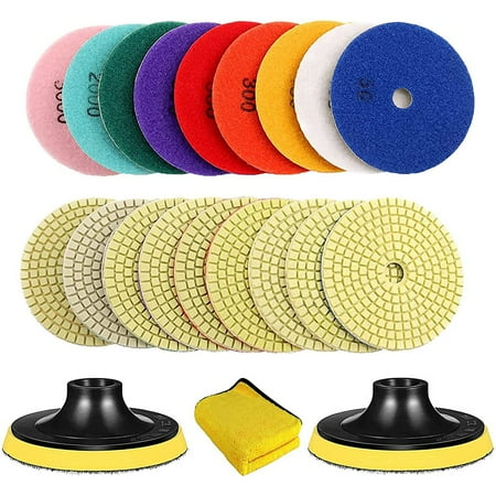 4 Inch Diamond Polishing Pads Granite Stone Polish Kit 50 -3000 Grit