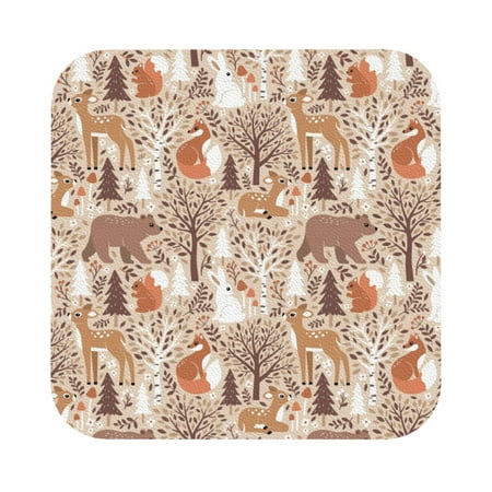 Pofeuu Woodland Animals in Neutral Tones Print Leather Coasters Set of 6 Round Cups Mugs Mat Pad for Home Kitchen Heat Resistant Drink Coasters Square 
Pofeuu Woodland Animals in Neutral Tones Print Leather Coasters Set of 6 Round Cups Mugs Mat Pad for Home Kitchen Heat Resistant Drink Coasters Square