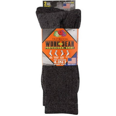 Fruit of the Loom Pro Work Gear Men's Socks, 6-12,