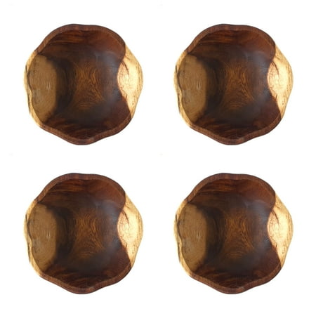 Rainforest Bowls Flower Acacia Wood Bowl 4-Pack