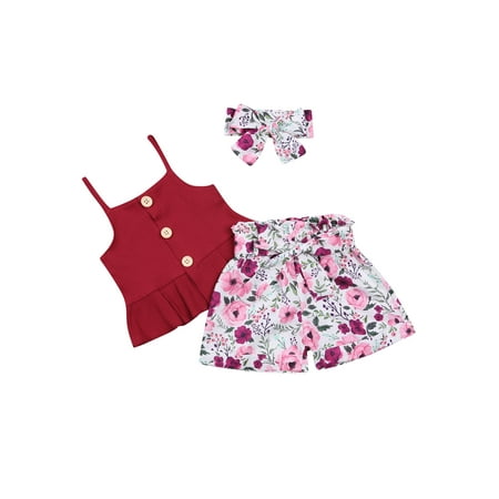 Canrulo 3Pcs/Set Toddler Baby Girl Summer Outfit Crop Vest Top Floral Shorts Headband Wine Red 2-3 Years
Canrulo 3Pcs/Set Toddler Baby Girl Summer Outfit Crop Vest Top Floral Shorts Headband Wine Red 2-3 Years