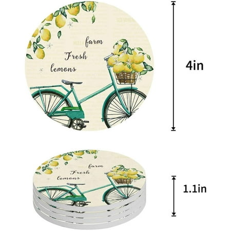 FMSHPON Green Bicycle Fruit Plants Lemon Tree Set of 4 Round Coaster for Drinks Absorbent Ceramic Stone Coasters Cup Mat with Cork Base for Home Kitchen Room Coffee Table Bar Decor
FMSHPON Green Bicycle Fruit Plants Lemon Tree Set of 4 Round Coaster for Drinks Absorbent Ceramic Stone Coasters Cup Mat with Cork Base for Home Kitchen Room Coffee Table Bar Decor