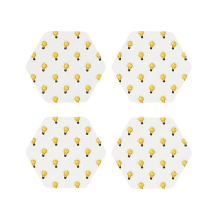 Leather Coasters Set of 4 - white Light Bulbs Pattern Lightweight Non-Slip Drink Coasters for Desk Anti-Scalding Desk Cup Coasters for Office Table Decor Hexagon
Leather Coasters Set of 4 - white Light Bulbs Pattern Lightweight Non-Slip Drink Coasters for Desk Anti-Scalding Desk Cup Coasters for Office Table Decor Hexagon