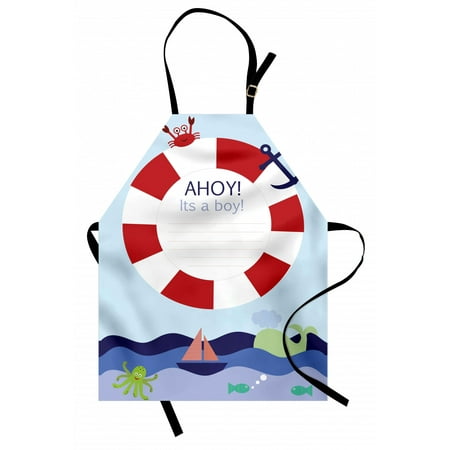 Ahoy Its a Boy Apron Announcement Card Inspired Composition Maritime Funny Sea Animals Theme Unisex Kitchen Bib Apron with Adjustable Neck for Cooking Baking Gardening Multicolor by Ambesonne
Ahoy Its a Boy Apron Announcement Card Inspired Composition Maritime Funny Sea Animals Theme Unisex Kitchen Bib Apron with Adjustable Neck for Cooking Baking Gardening Multicolor by Ambesonne