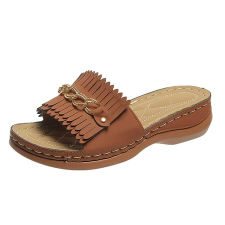 Rdeuod Woman S Shoes Metal Buckle Thick Bottom Fringed Beach Slippers Women S Orthopedic Wedge For Women
Rdeuod Woman S Shoes Metal Buckle Thick Bottom Fringed Beach Slippers Women S Orthopedic Wedge For Women