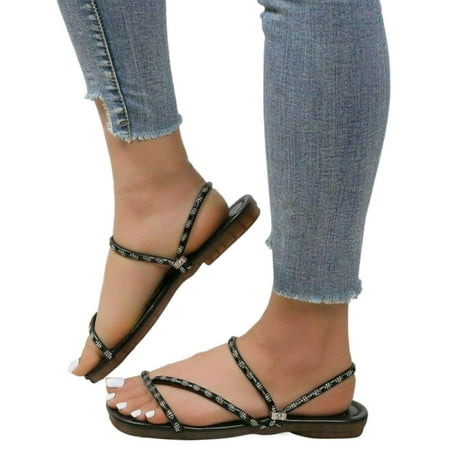 ZHAGHMIN Flat Bottom Women S Slippers Simple Thin Strap Sandals Summer Fashion Rhinestone Pu Leather Open Toe Flip Flops Elegant Shoes Black Size8
ZHAGHMIN Flat Bottom Women S Slippers Simple Thin Strap Sandals Summer Fashion Rhinestone Pu Leather Open Toe Flip Flops Elegant Shoes Black Size8