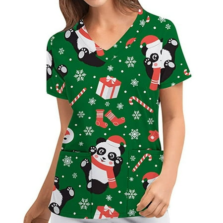 Chiccall Women s Christmas Costume V-Neck Short Sleeve Nursing Uniform Xmas Tree Snowman Reindeer Printed Workwear Holiday Casual Graphic Tees Blouse Scrubs Tops with Pockets on Clearance
Chiccall Women s Christmas Costume V-Neck Short Sleeve Nursing Uniform Xmas Tree Snowman Reindeer Printed Workwear Holiday Casual Graphic Tees Blouse Scrubs Tops with Pockets on Clearance