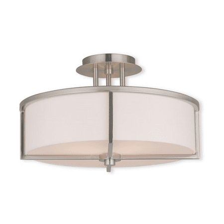 Flush Mounts 3 Light With Hand Crafted Off-white Fabric Hardback Shade Brushed Nickel size 16 in - World of Crystal
Flush Mounts 3 Light With Hand Crafted Off-white Fabric Hardback Shade Brushed Nickel size 16 in - World of Crystal