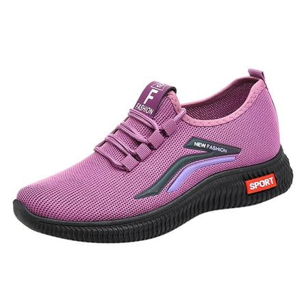 Sneakers for Women Fashion Autumn Women Sports Shoes Flat Non Slip Lightweight Fly Woven Mesh Breathable Solid Color Elastic Lace Up Casual Womens Sneakers Mesh Purple 39
Sneakers for Women Fashion Autumn Women Sports Shoes Flat Non Slip Lightweight Fly Woven Mesh Breathable Solid Color Elastic Lace Up Casual Womens Sneakers Mesh Purple 39