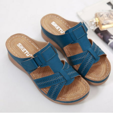 Cathalem Ladies Summer New Summer Classic Wedge Stitched Leather Ladies Sandals Fashion Ladies Slipper Sandals Shoes for Women Blue 6.50
Cathalem Ladies Summer New Summer Classic Wedge Stitched Leather Ladies Sandals Fashion Ladies Slipper Sandals Shoes for Women Blue 6.50