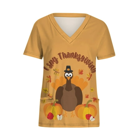 qucoqpe Womens Plus Size Thanksgiving Scrubs TopsWomen s Short Sleeve V-Neck Thanksgiving Turkey Workwear Tops With Pockets Blouse Turkey Shirts Scrubs on Clearance
qucoqpe Womens Plus Size Thanksgiving Scrubs TopsWomen s Short Sleeve V-Neck Thanksgiving Turkey Workwear Tops With Pockets Blouse Turkey Shirts Scrubs on Clearance