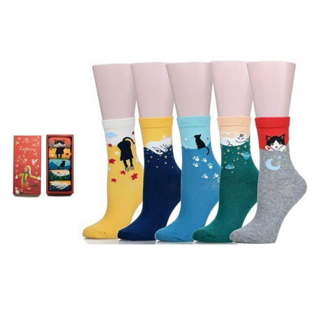 Leotruny Women s Colorful Cute Cat Cotton Socks with Gift Box (Women shoe size:5-10 5pairs-multicolor)
Leotruny Women s Colorful Cute Cat Cotton Socks with Gift Box (Women shoe size:5-10 5pairs-multicolor)