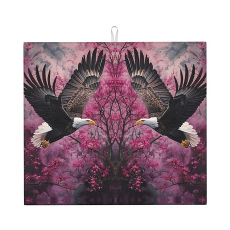 Dish Drying Mats for Kitchen Counter Pink Flower Bald Eagle 16x18in Dish Drying Pad Coffee Mat with Hanging Loop Super absorbent Kitchen Counter Mat Coffee Bar Accessories
Dish Drying Mats for Kitchen Counter Pink Flower Bald Eagle 16x18in Dish Drying Pad Coffee Mat with Hanging Loop Super absorbent Kitchen Counter Mat Coffee Bar Accessories