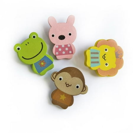 RM005-MRLF Smile Animals-2 - Refrigerator Magnets - Animal Magnets (Set of 4)