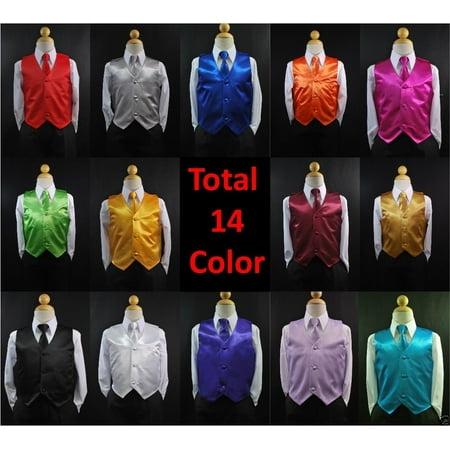 New 2pc Set Satin Vest + Necktie Baby Toddler Kid Teen Formal Boy Suit 14 Color
New 2pc Set Satin Vest + Necktie Baby Toddler Kid Teen Formal Boy Suit 14 Color